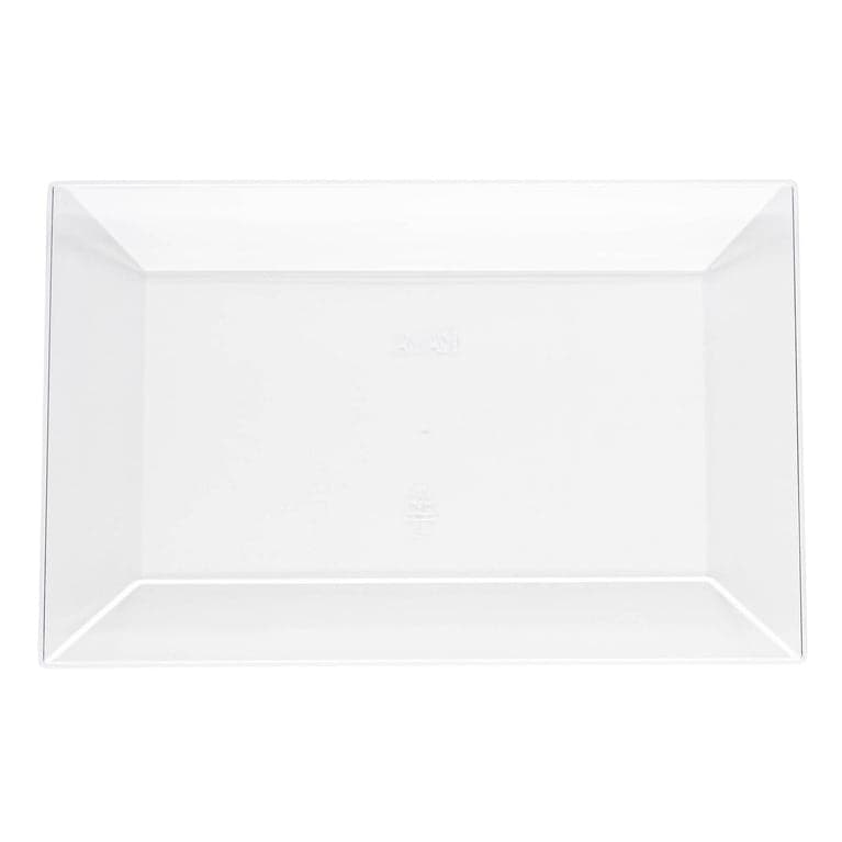 Solid Rectangular Disposable Plastic Plate Packs Party Supplies