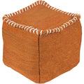 Solid Rosa Square Jute 18 Inch Pouf