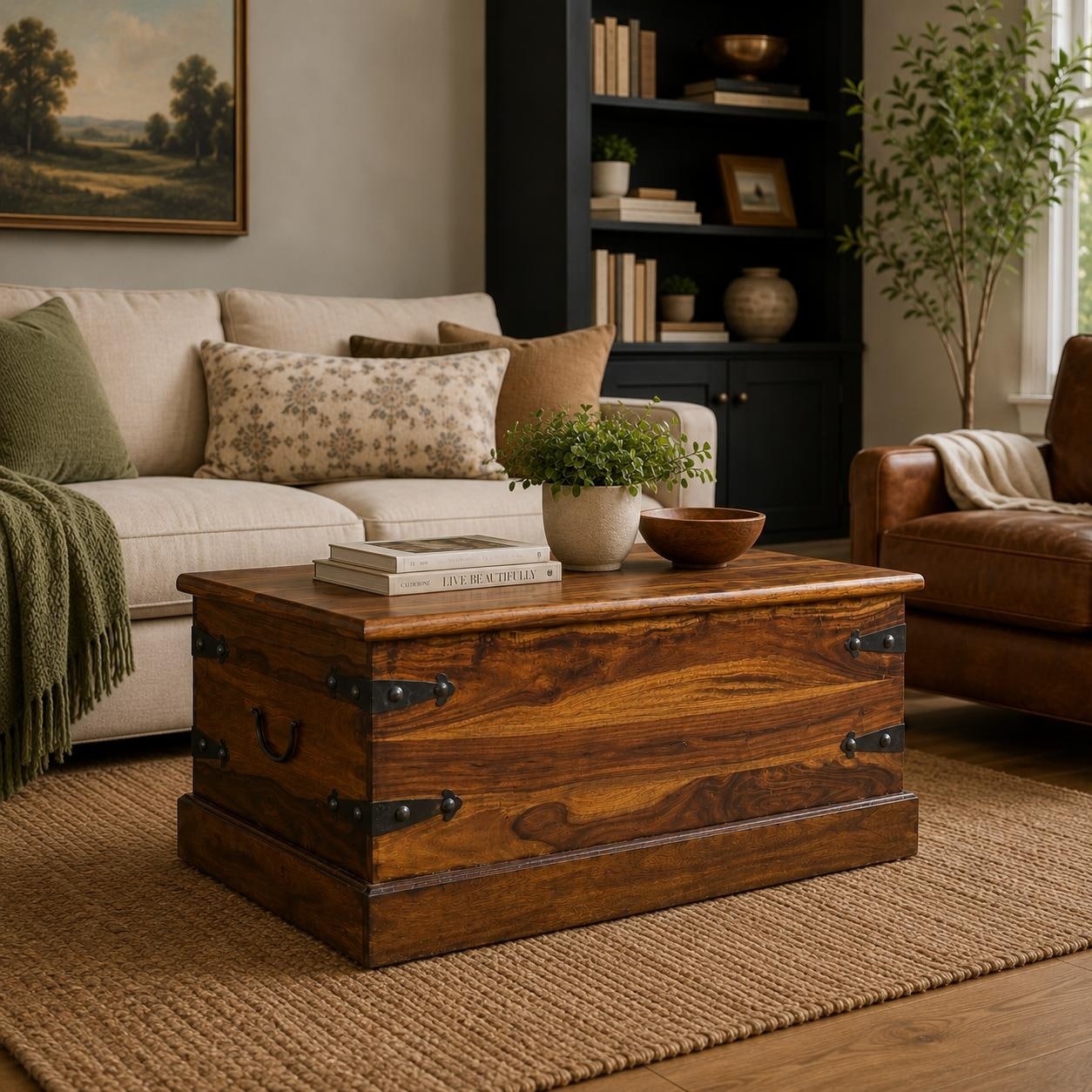 Solid Seesham Wood Trunk Coffee Table