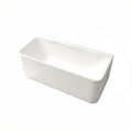 Solid Surface Alcove Soaking Bathtub With Center Drain And Pop Up Drain Matte White Cupc Ce Certified
