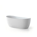 Solid Surface Freestanding Soaking Bathtub With Reversible Drain And Pop Up Drain Matte White Cupc Ce Certified