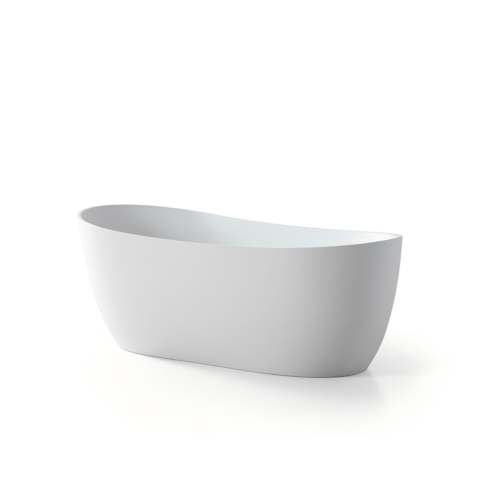 Solid Surface Freestanding Soaking Bathtub With Reversible Drain And Pop Up Drain Matte White Cupc Ce Certified