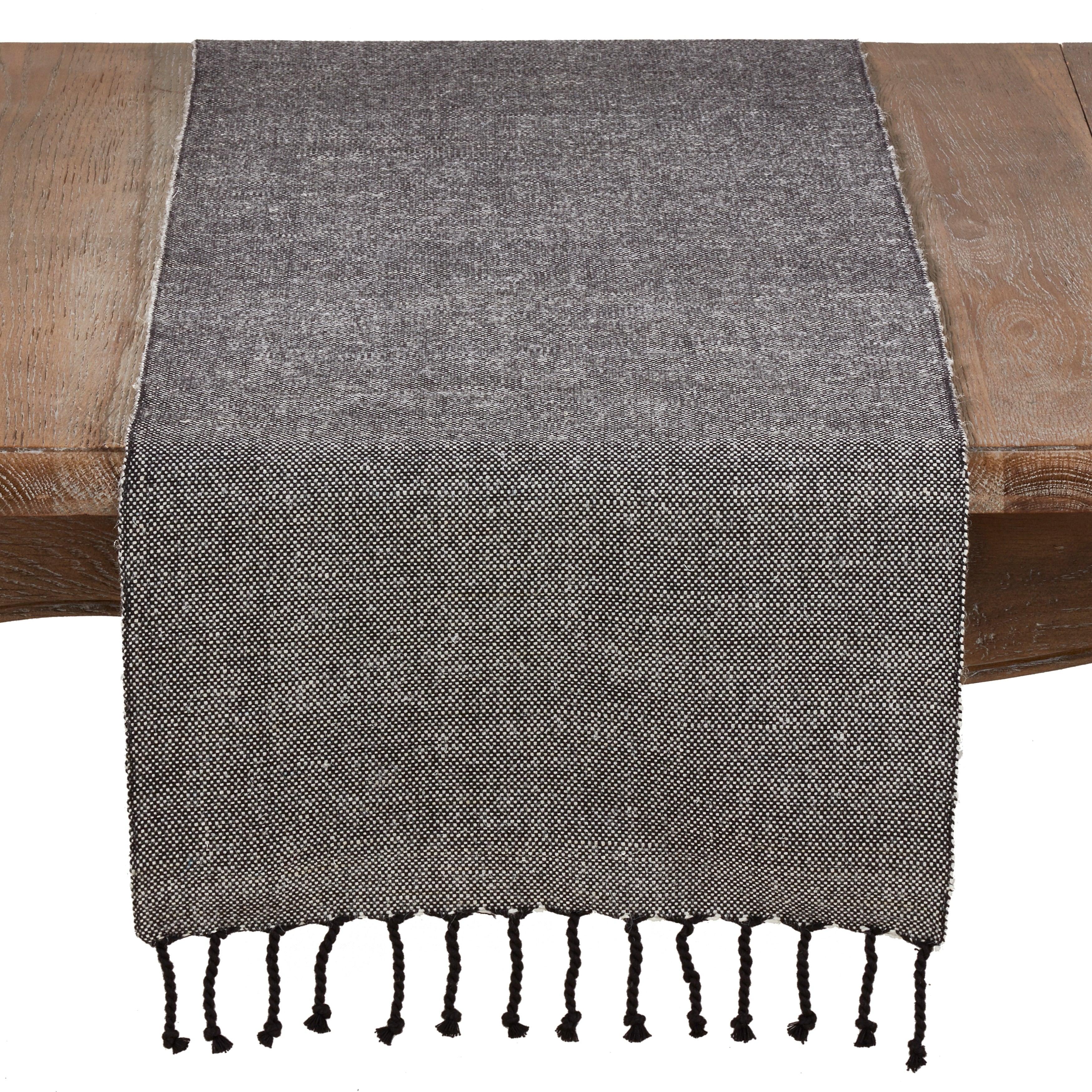 Solid Tasseled Cotton And Jute Runner