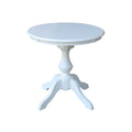 Solid Wood 30 X 30 Round Pedestal Table In Washed Gray Taupe Washed Gray Taupe