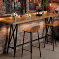 Solid Wood Bar Table With Metal Footrest 63 Rectangular Counter Height Pub Bistro Table 63 L X 15.75 W X 39.37 H