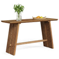 Solid Wood Bar Table 61 Counter Height Table With Parquet Design Tabletop