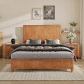 Solid Wood Bed Frame Queen Platform Bed Frame With Headboard Tall Headboard Natural Wood Bed No Box Spring Needed