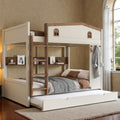 Solid Wood Bunk Bed With Trundle And Storage Shelves Full Over Full Queen Over Queen Bunk Bed With Hooks