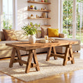 Solid Wood Coffee Table 47 Center Table Rectangular Coffee Tea Accent Table For Living Room Lounge Home Office