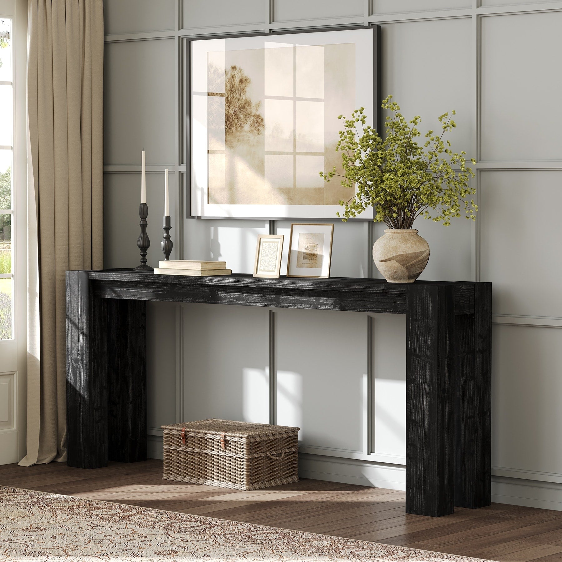 Solid Wood Console Table For Entryway 70.9 Inch Extra Long Sofa Table