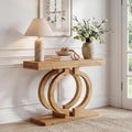 Solid Wood Console Table 43.3 Natural Wood Entryway Table Narrow Sofa Table For Hallway 43.31 L 13.78 W 33.5 H