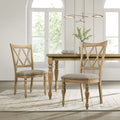 Solid Wood Cross Back Dining Chairs Set Of 2 Light Oak Finish