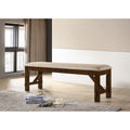 Solid Wood Dining Bench With Thick Foam Padding For Two People