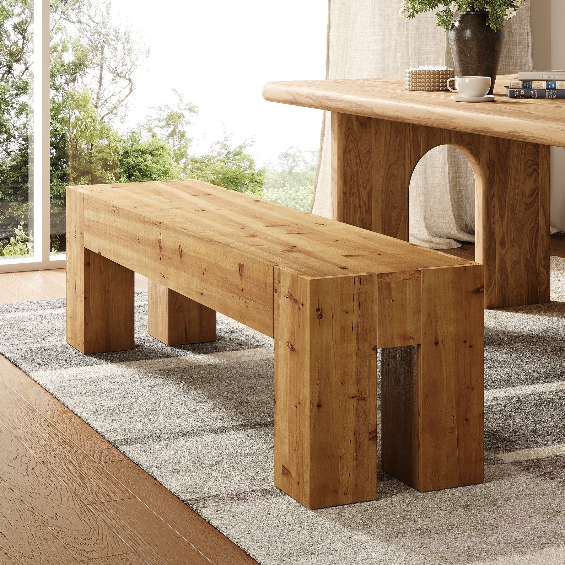 Solid Wood Dining Bench 63 Extra Long Kitchen Table Bench For Dining Room Kitchen Restaurant
