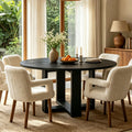 Solid Wood Dining Table For 6 People 47.24 Round Kitchen Table For Dining Room