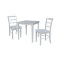 Solid Wood Dining Table With Two Madrid Chairs In White Set Of 3