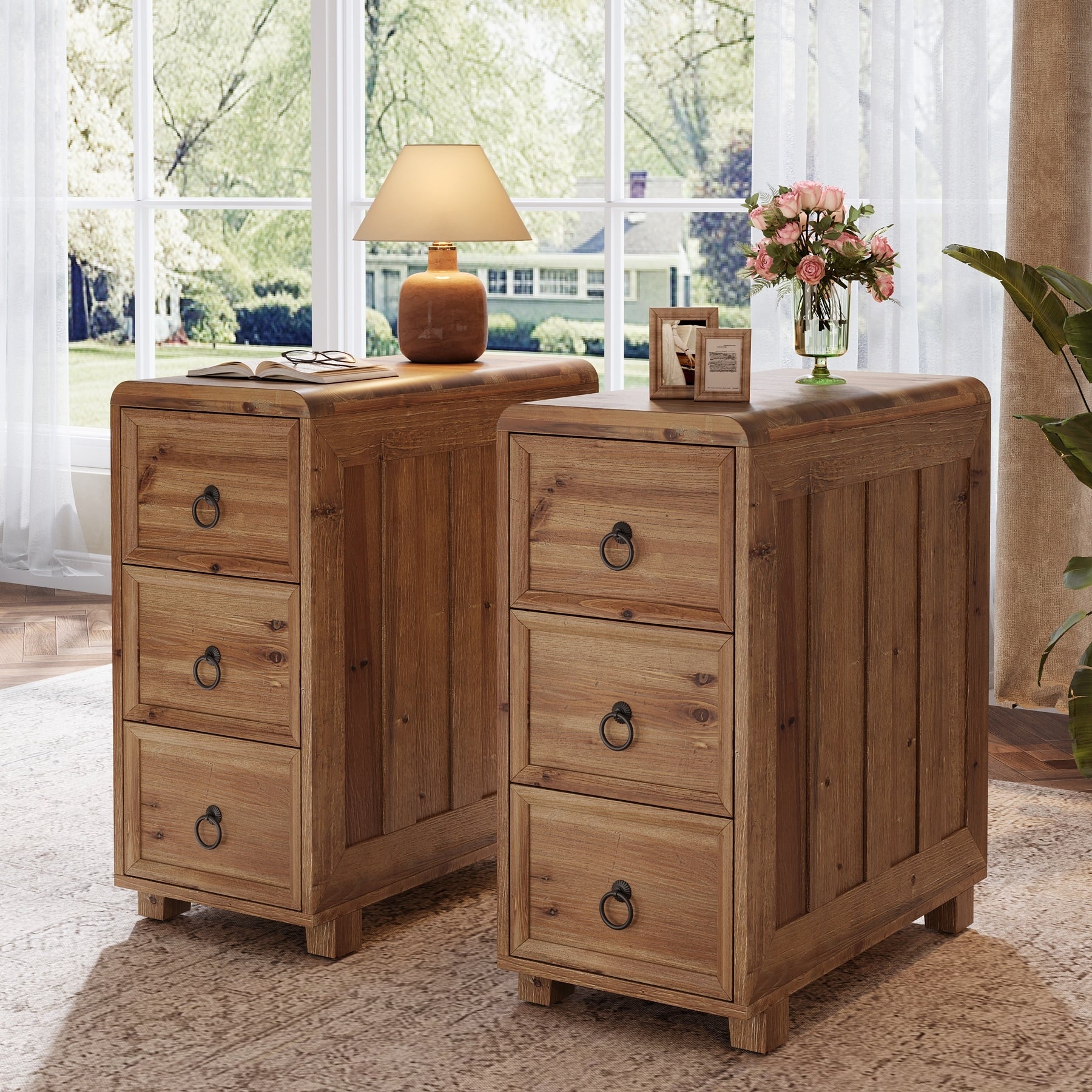 Solid Wood End Table For Small Spaces