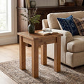 Solid Wood End Tables For Living Room Square Farmhouse Small Narrow Side Table 19.68 L X 19.68 W X 23.62 H