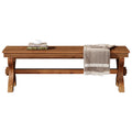 Solid Wood Entryway Bench 55 Inch Narrow Farmhouse Indoor Bench