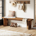 Solid Wood Entryway Bench 63 Farmhouse Wood Dining Bench With Thickened Legs 62.99 W X 13.78 D X 17.72 H