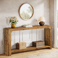 Solid Wood Entryway Table With 2 Tier Storage
