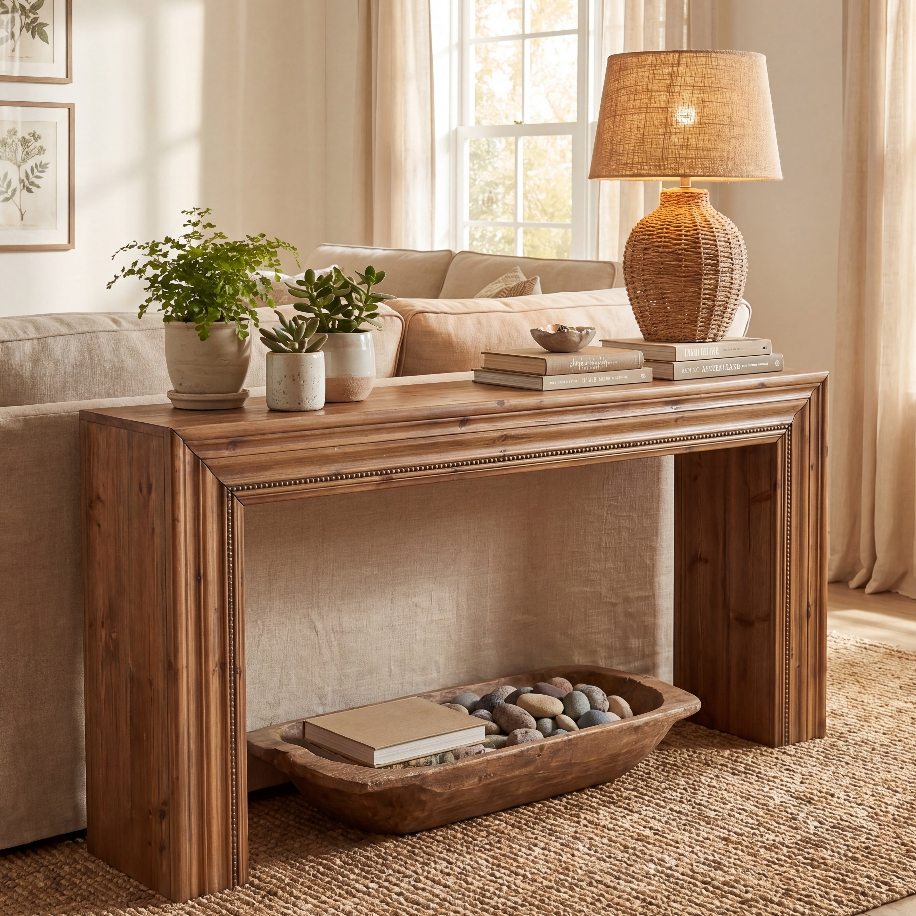 Solid Wood Entryway Table 63 Narrow Console Table Sofa Table Behind Couch For Entryway Living Room Hallway Foyer