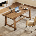 Solid Wood Executive Desk Large Home Office Computer Writing Workstation Business Accent Work Table