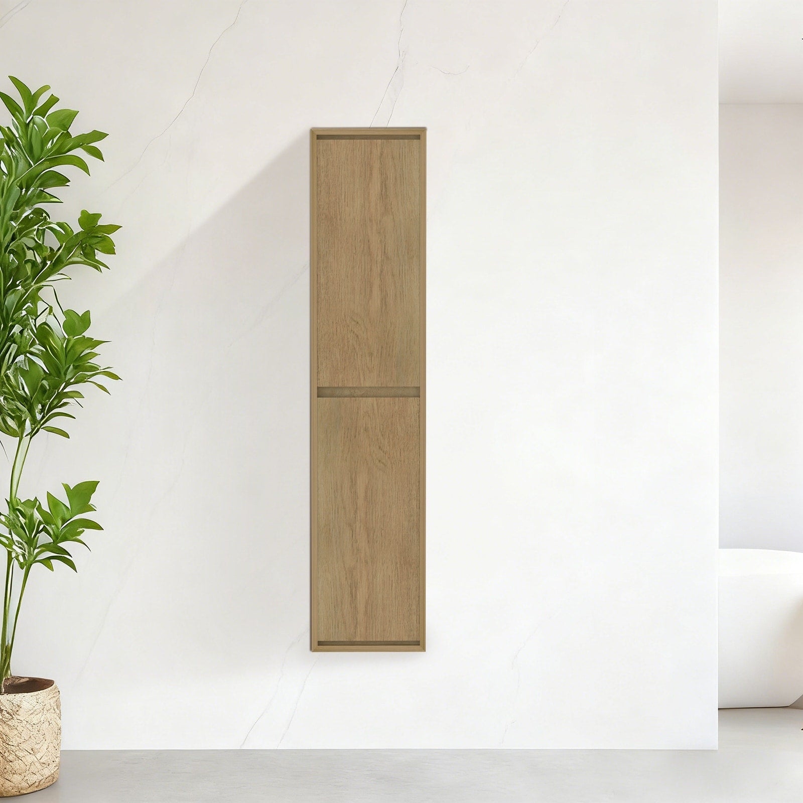 Solid Wood Floating Bathroom Side Cabinet