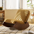 Solid Wood Glider Rocker With Corduroy Upholstery Cozy Rocking Chair For Nursery Living Room Bedroom