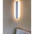 Solid Wood Hover Plank Corner Wall Accent Light Plug In 24 Almond Finish By Home Concept
