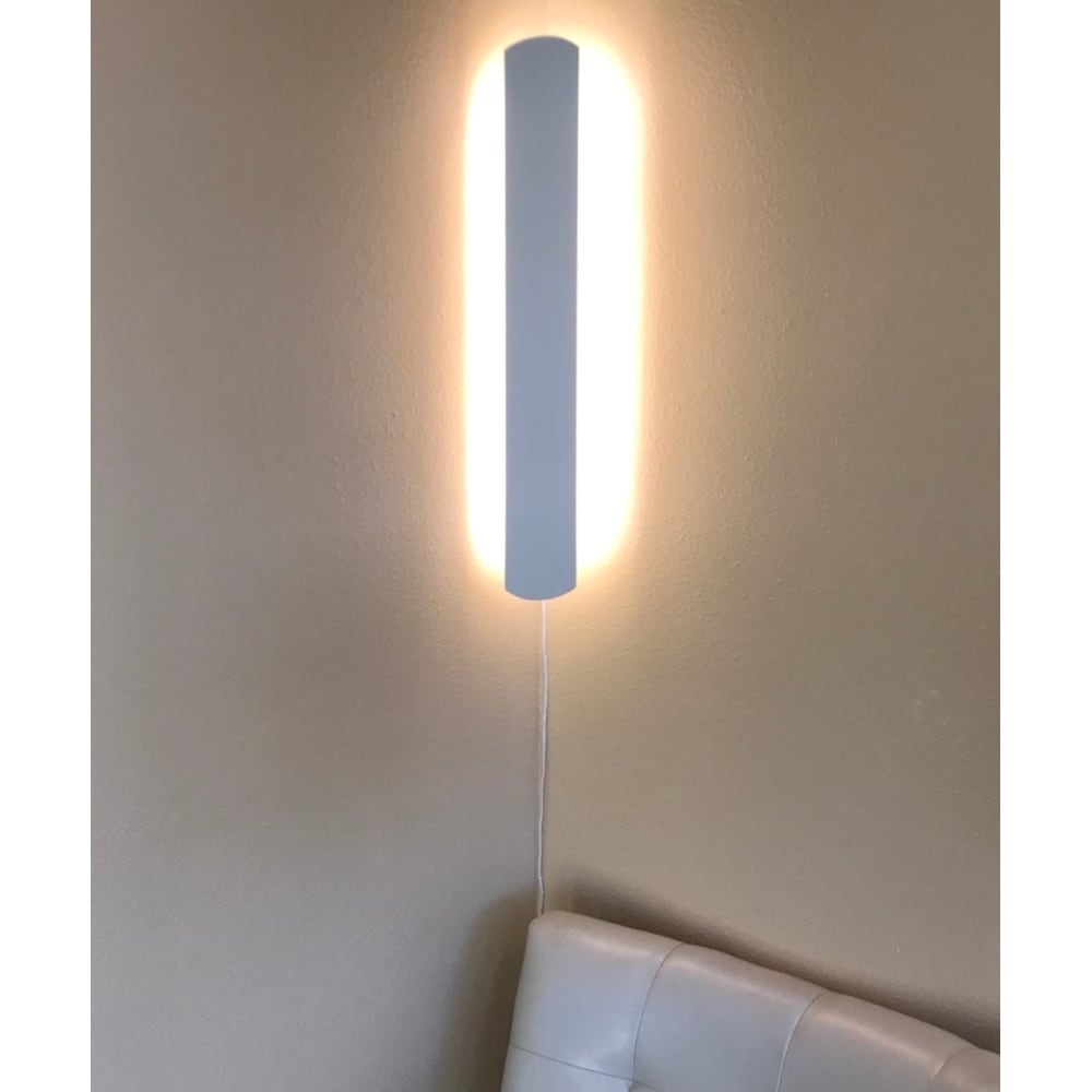 Solid Wood Hover Plank Corner Wall Accent Light Plug In 24 Almond Finish By Home Concept