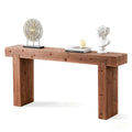 Solid Wood Natural Console Table Entrance Table 63 Inch Simple Long Table