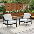 Solid Wood Outdoor Arm Chair Loveseat With Cushion