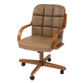 Solid Wood Rolling Caster Office Chair With Tilt And Cushion Seat 22.5 19 36.5