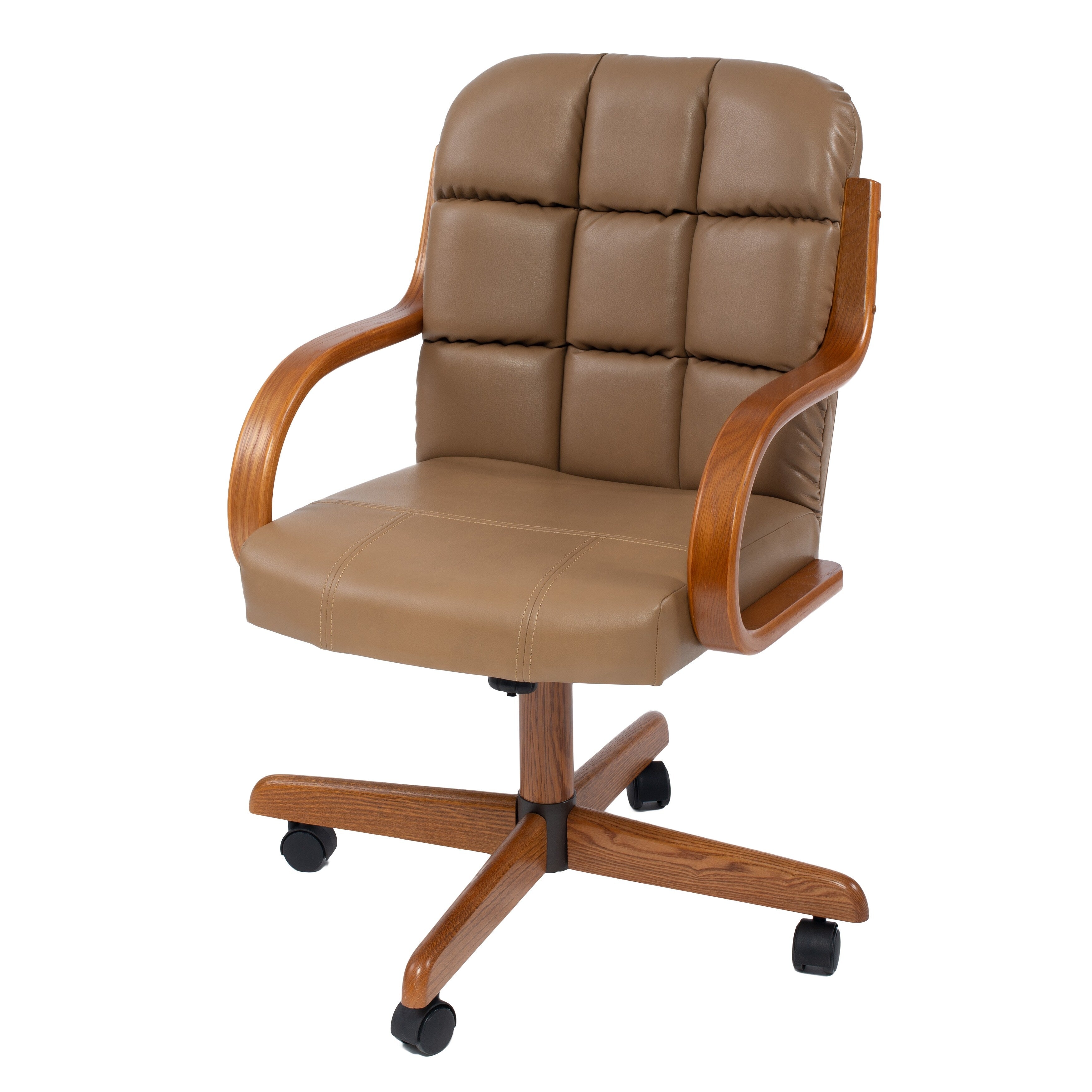 Solid Wood Rolling Caster Office Chair With Tilt And Cushion Seat 22.5 19 36.5