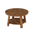 Solid Wood Round Coffee Table With Storage 1.97 Thickness Tabletop