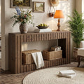 Solid Wood Sofa Table 63 Long Console Table With Open Storage Entryway Table For Living Room Hallway Foyer