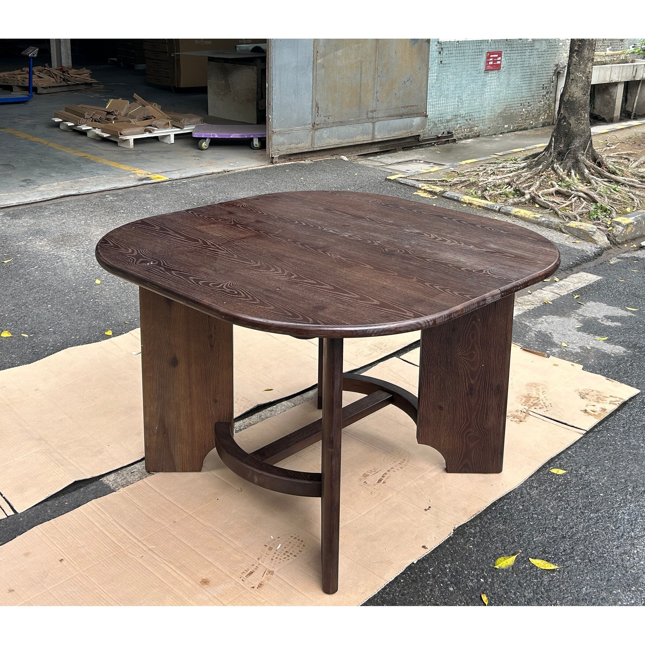 Solid Wood Square Dining Table 47.2 Farmhouse Walnut Kitchen Dinner Table