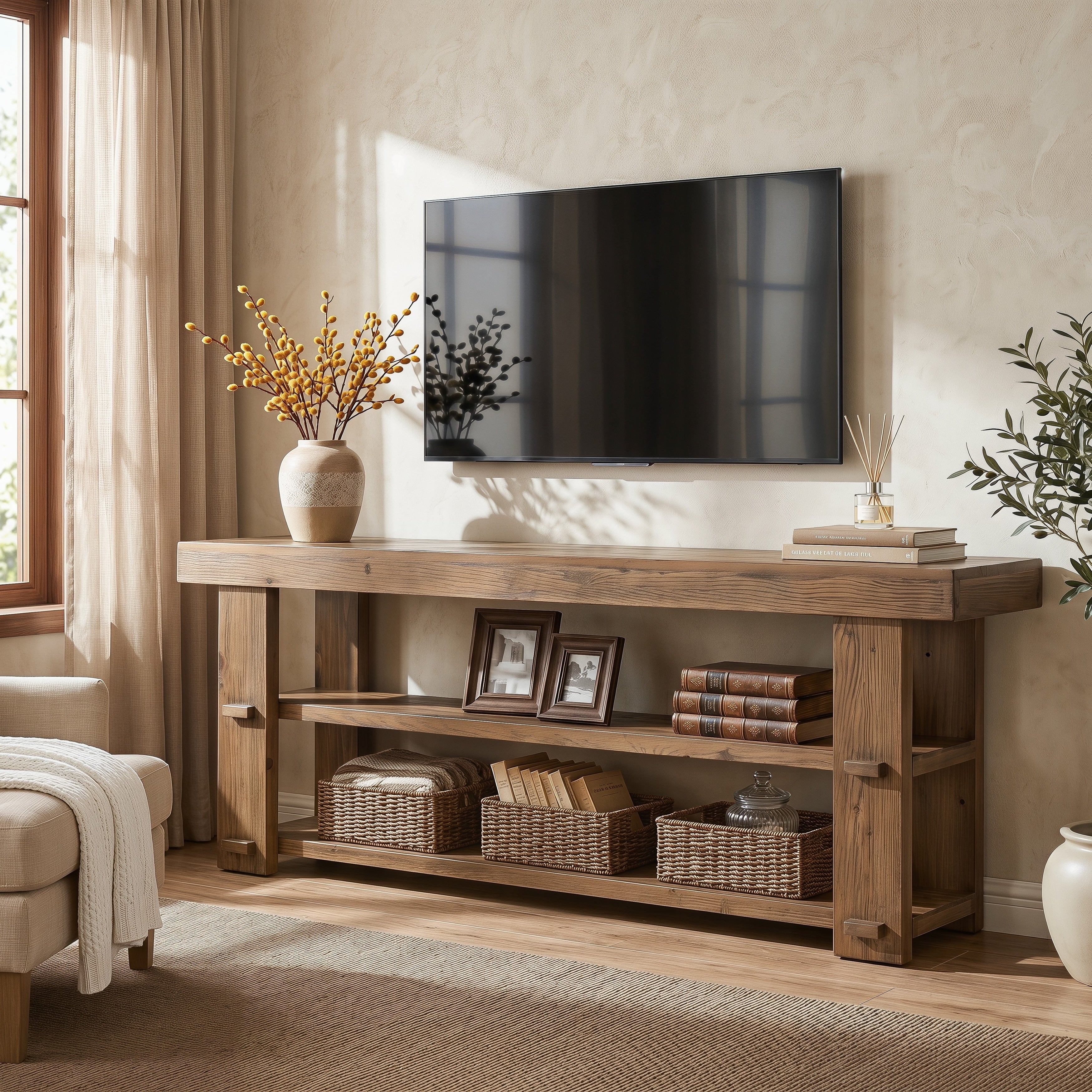 Solid Wood Tv Stand For Tvs Up To 65 Inches Entertainment Center Media Console Television Stands For Living Room Bedroom