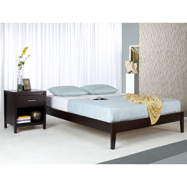 Solid Wood Tapered Leg King Size Platform Bed