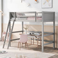 Solid Wood Twin Size Loft Bed With Ladder Gray