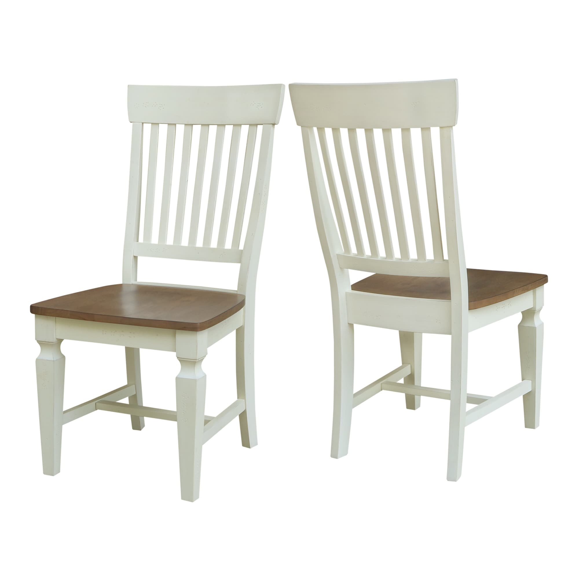 Vista Slat Back Chairs Hickory Stone Set Of Two
