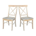 International Concepts Unfinished Solid Parawood X Back Dining Chairs Set Of 2