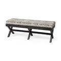 Mercana Solis Grey White Mango Wood Bench