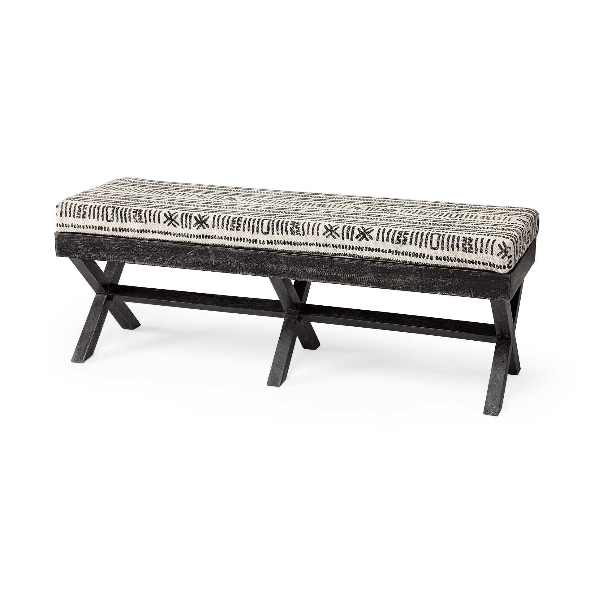Mercana Solis Grey White Mango Wood Bench