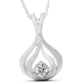Solitaire Diamond Pendant 10K White Gold