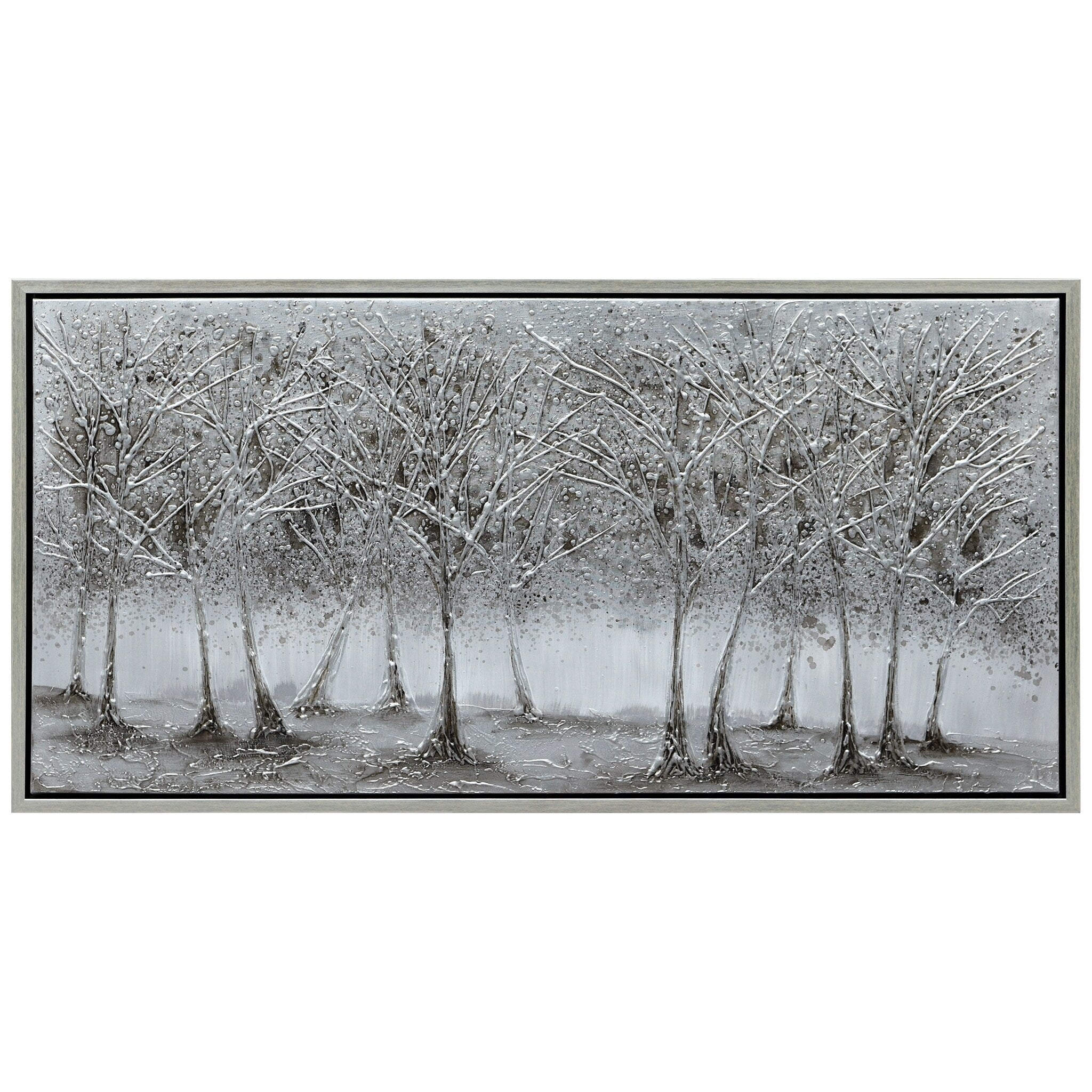 Solitary Field Tree Textured Metallic Hand Painted Wall Art By Martin Edwards