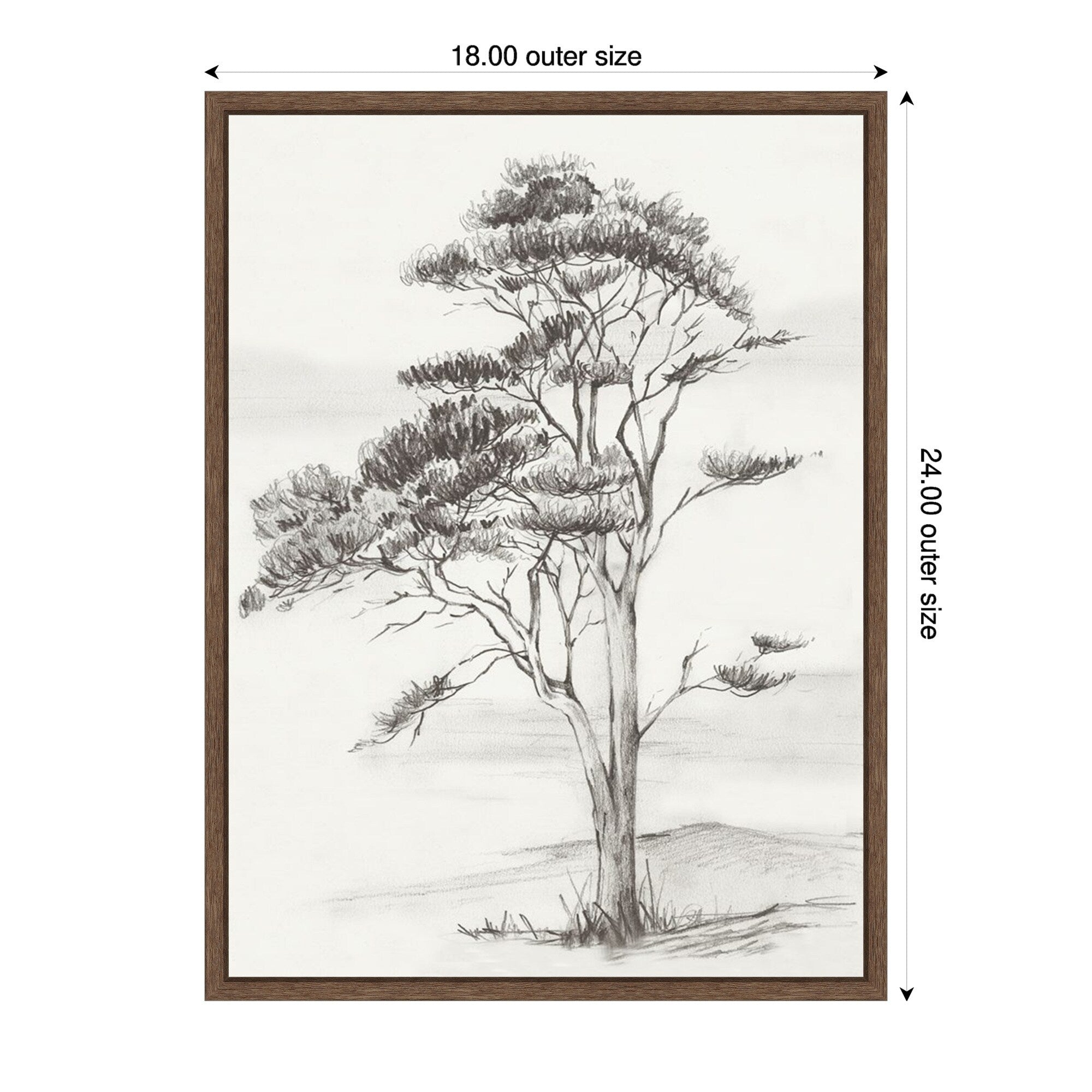Solitary Tree In Gentle Breeze I By Luna Mavis Framed Canvas Wall Art