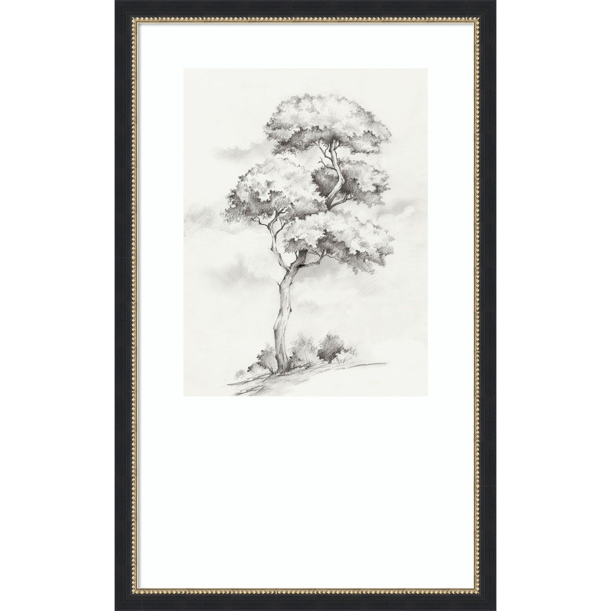 Solitary Tree In Gentle Breeze Ii By Luna Mavis Wood Framed Wall Art Print