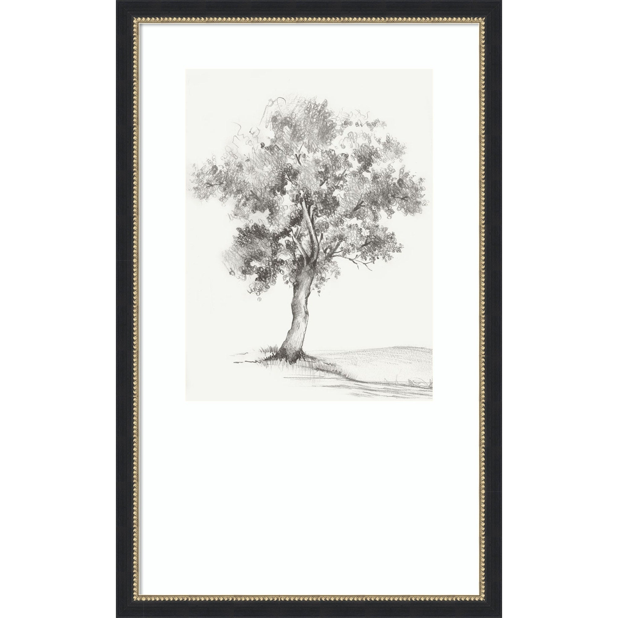 Solitary Tree In Gentle Breeze Iii By Luna Mavis Wood Framed Wall Art Print